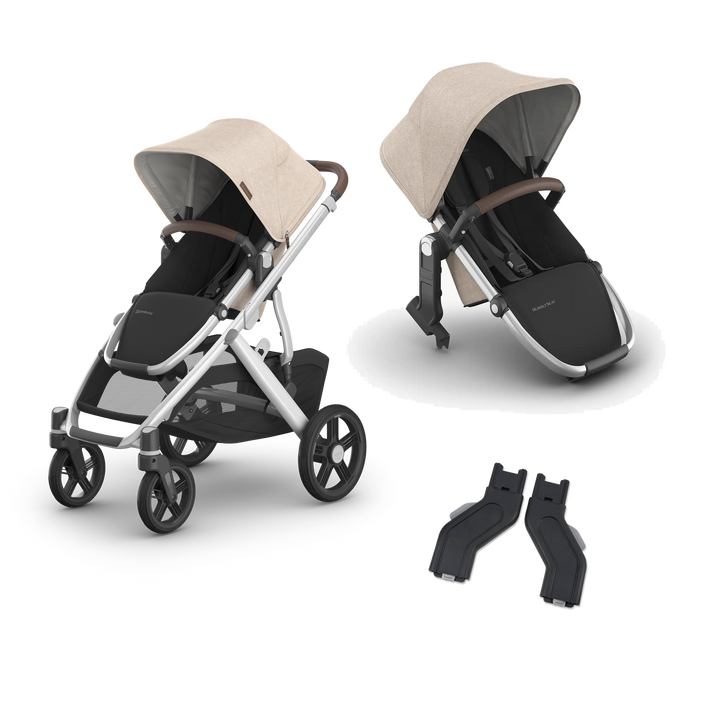 UPPAbaby Vista V3 Growing Family Double Stroller in Declan — exact-color transparent all-components cover — CK transparent exact V4