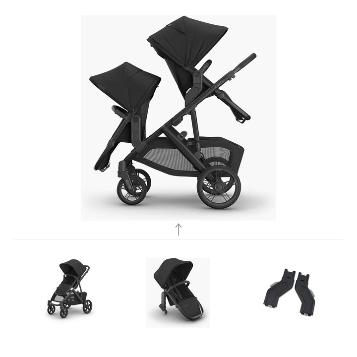 UPPAbaby Vista V3 Growing Family Double Stroller in Jake — official parent-use configuration and all included components — CK parent-use V3