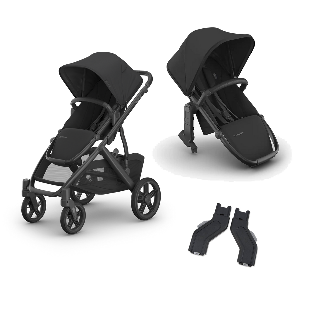 UPPAbaby Vista V3 Growing Family Double Stroller in Jake — exact-color transparent all-components cover — CK transparent exact V4
