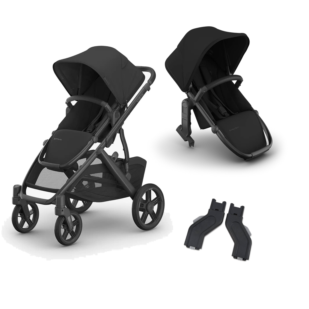 UPPAbaby Vista V3 Growing Family Double Stroller in James — exact-color transparent all-components cover — CK transparent exact V4