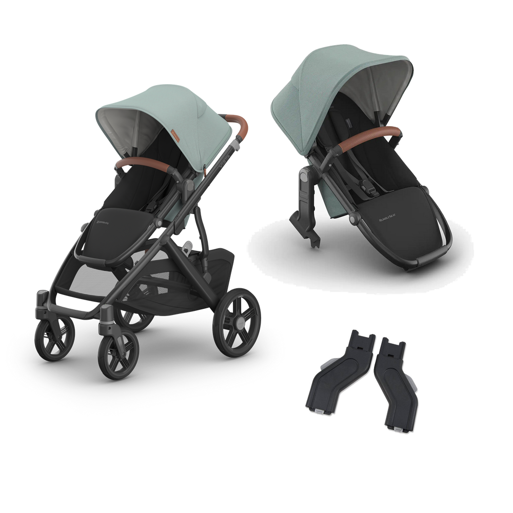 UPPAbaby Vista V3 Growing Family Double Stroller in Kenzi — exact-color transparent all-components cover — CK transparent exact V4