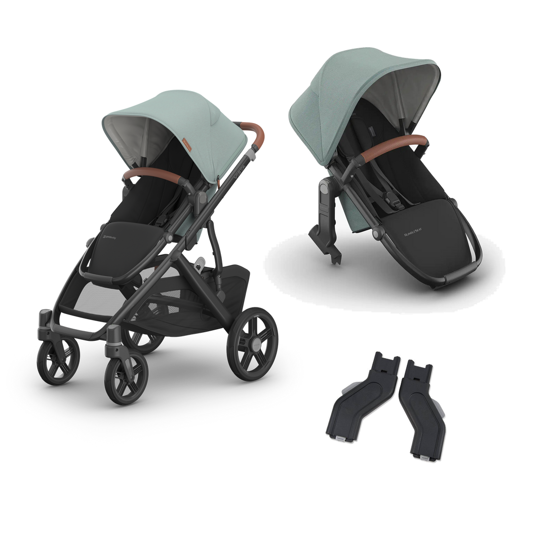 UPPAbaby Vista V3 Growing Family Double Stroller in Kenzi — exact-color transparent all-components cover — CK transparent exact V4