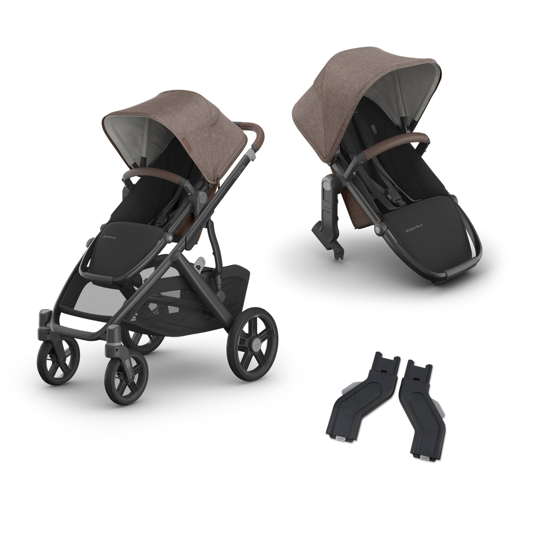 UPPAbaby Vista V3 Growing Family Double Stroller in Owen — exact-color transparent all-components cover — CK transparent exact V4