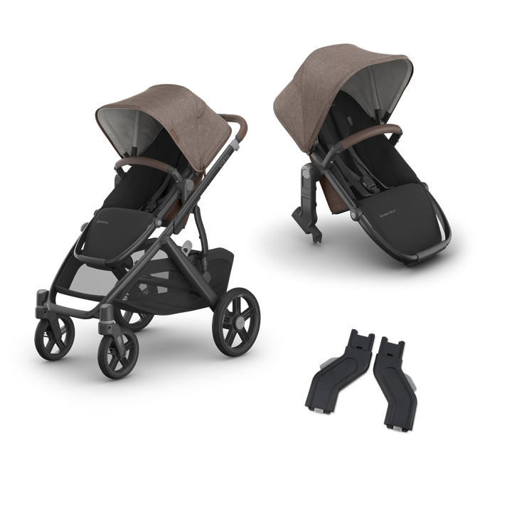 UPPAbaby Vista V3 Growing Family Double Stroller in Owen — exact-color transparent all-components cover — CK transparent exact V4
