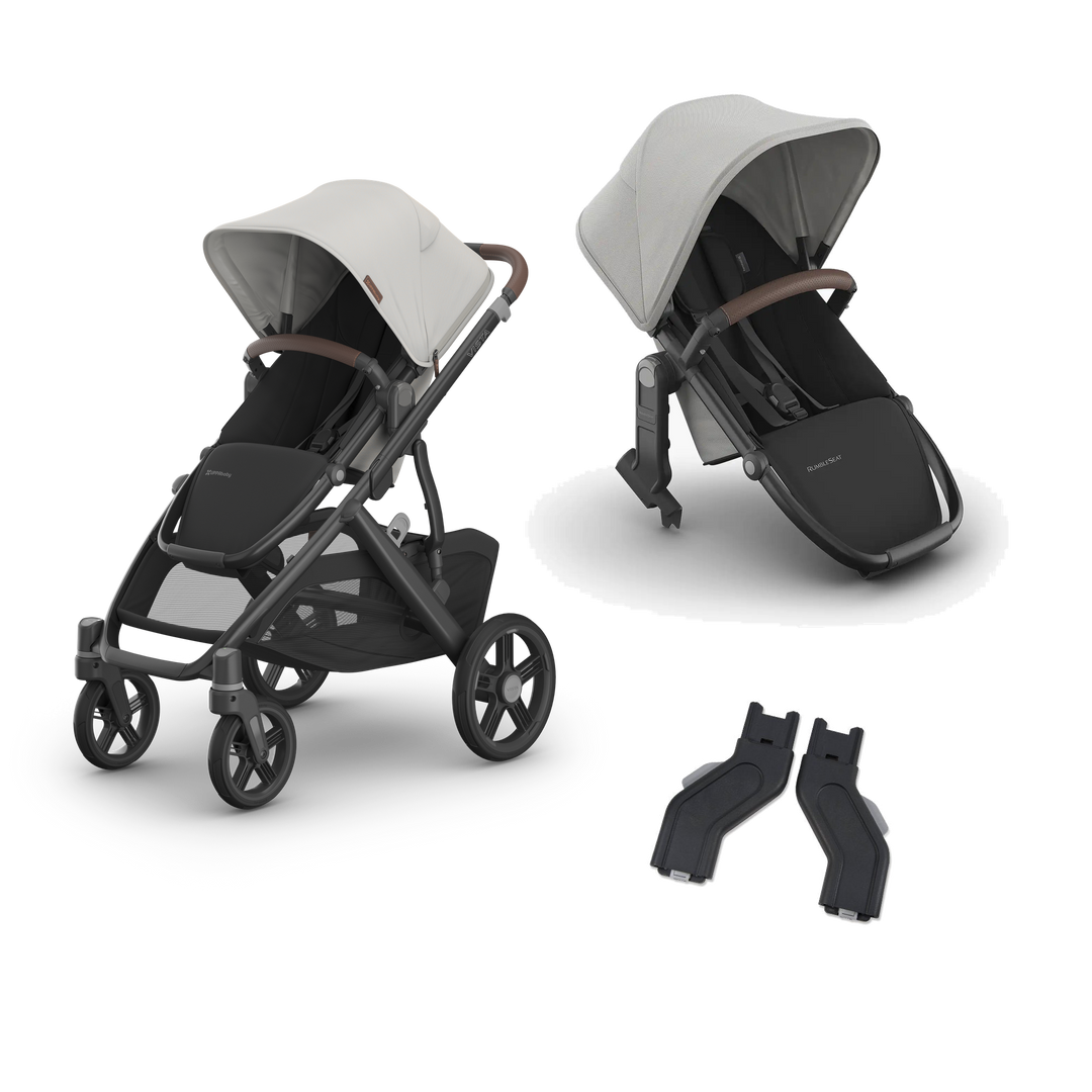 UPPAbaby Vista V3 Growing Family Double Stroller in Savannah — exact-color transparent all-components cover — CK transparent exact V4