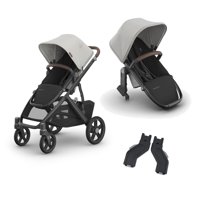 UPPAbaby Vista V3 Growing Family Double Stroller in Savannah — exact-color transparent all-components cover — CK transparent exact V4
