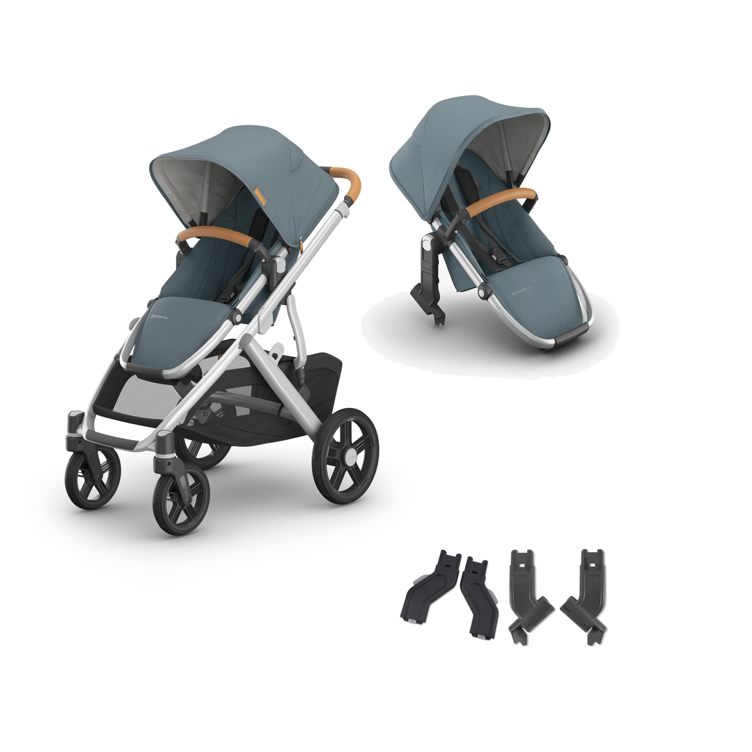 UPPAbaby Vista V3 Growing Family Double Stroller in Callum — all included components