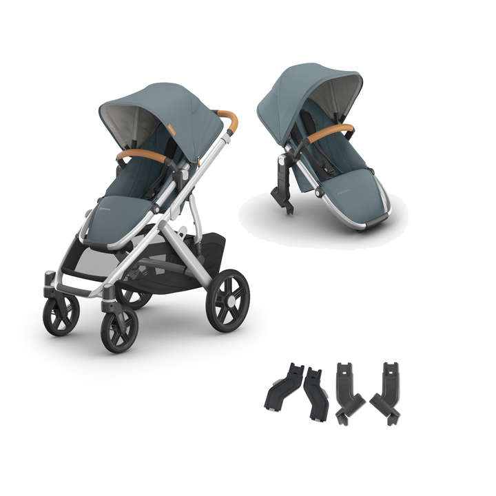 UPPAbaby Vista V3 Growing Family Double Stroller in Callum — all included components
