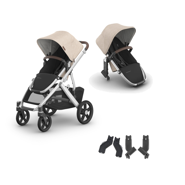 UPPAbaby Vista V3 Growing Family Double Stroller in Declan — all included components