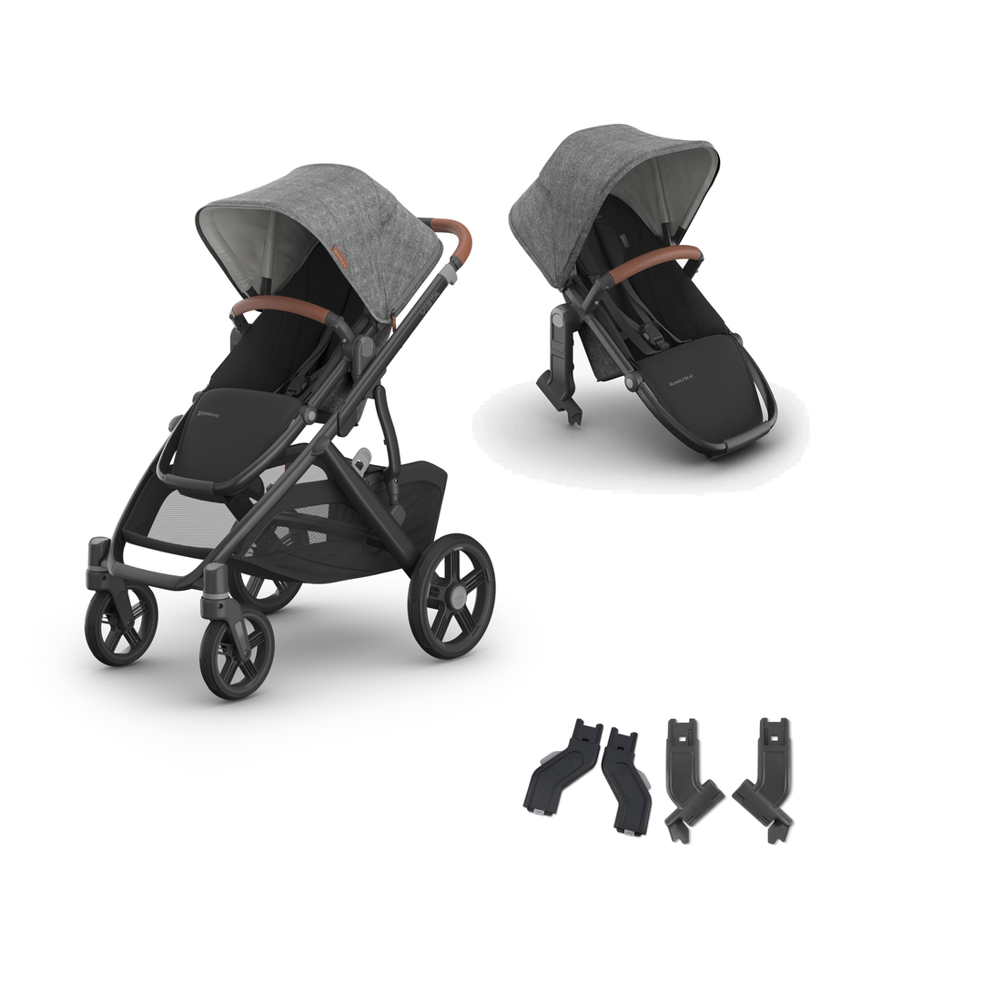 UPPAbaby Vista V3 Growing Family Double Stroller in Greyson — all included components