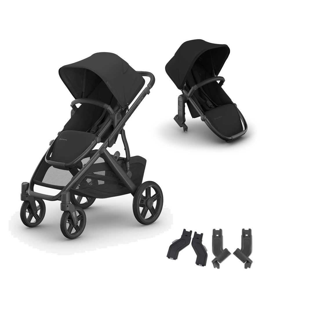 UPPAbaby Vista V3 Growing Family Double Stroller in James — all included components
