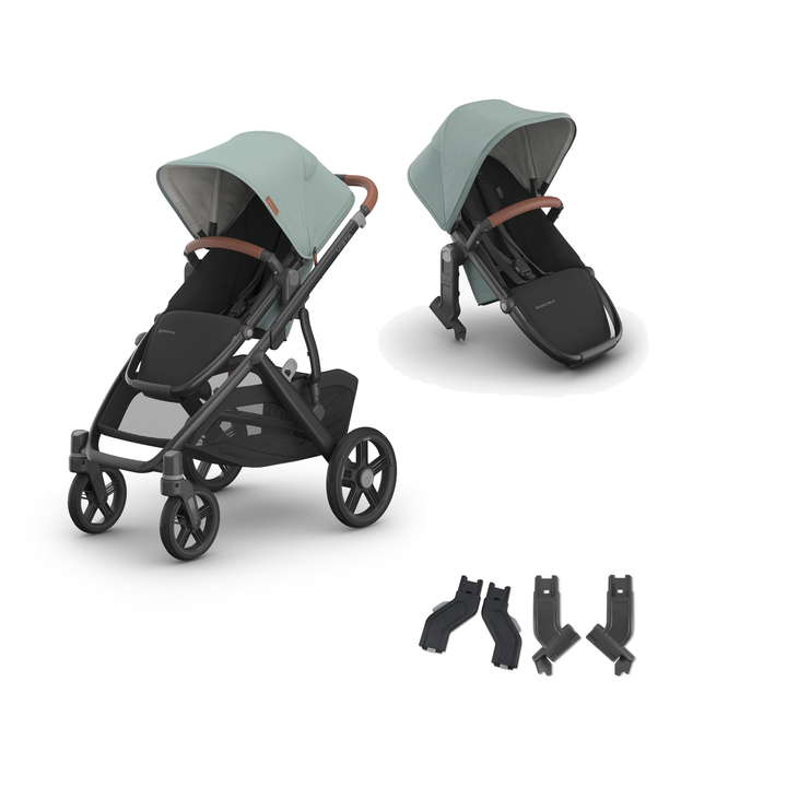 UPPAbaby Vista V3 Growing Family Double Stroller in Kenzi — all included components