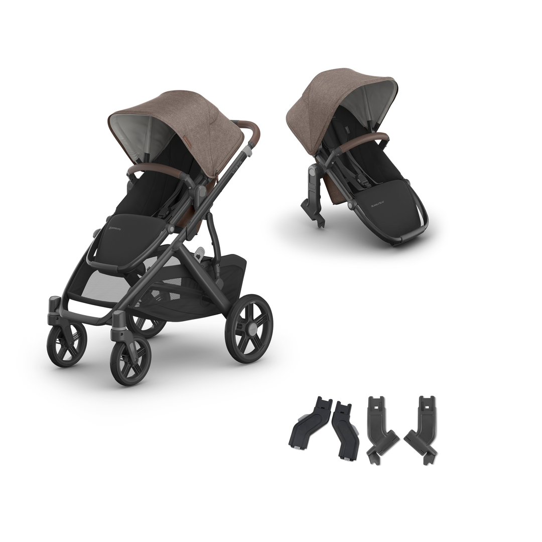 UPPAbaby Vista V3 Growing Family Double Stroller in Owen — all included components