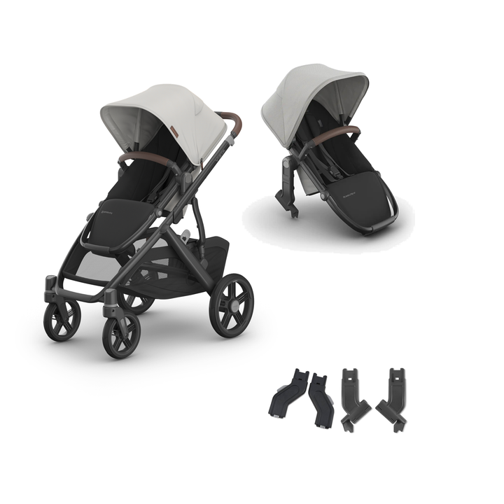 UPPAbaby Vista V3 Growing Family Double Stroller in Savannah — all included components
