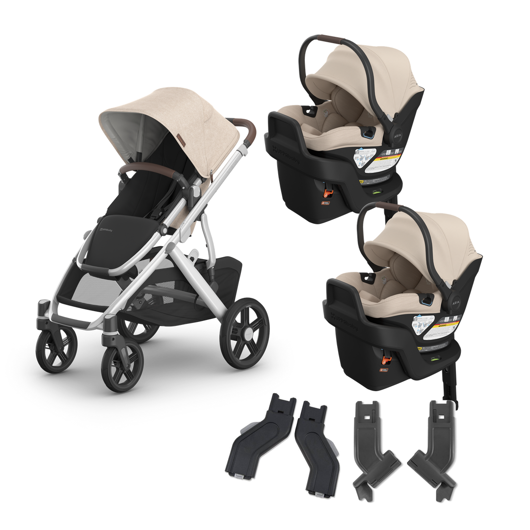 UPPAbaby Vista V3 Twin Aria V2 Travel System in Declan — exact-color transparent all-components cover — CK transparent exact V4