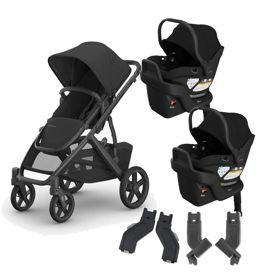 UPPAbaby Vista V3 Twin Aria V2 Travel System in James — exact-color transparent all-components cover — CK transparent exact V4
