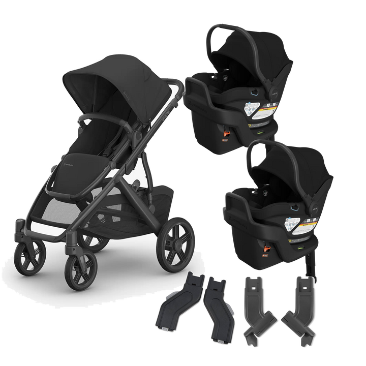 UPPAbaby Vista V3 Twin Aria V2 Travel System in James — exact-color transparent all-components cover — CK transparent exact V4