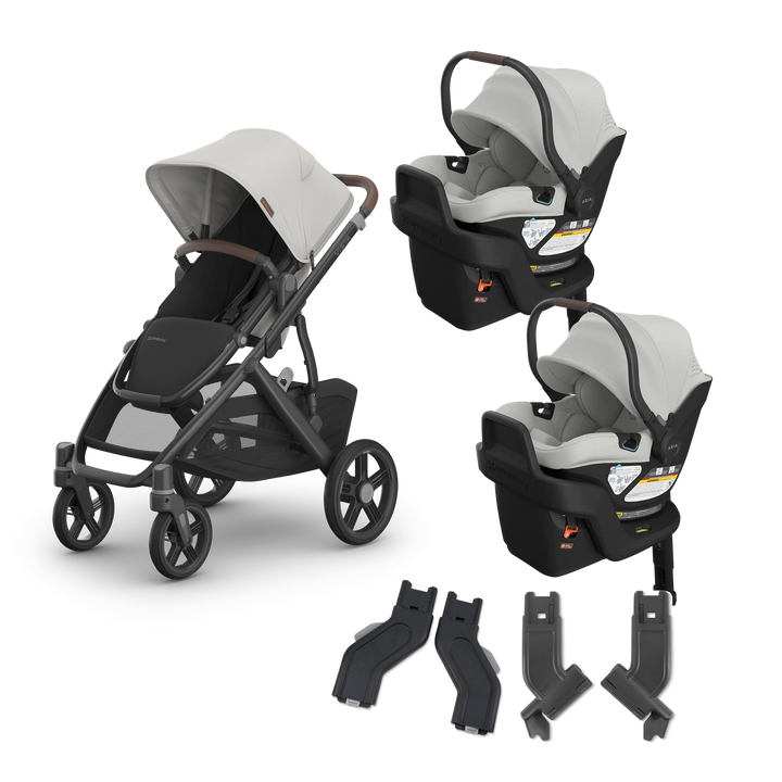 UPPAbaby Vista V3 Twin Aria V2 Travel System in Savannah — exact-color transparent all-components cover — CK transparent exact V4