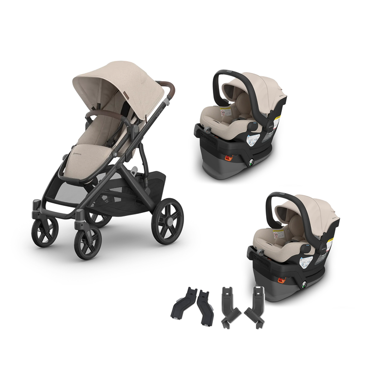 UPPAbaby Vista V3 Twin Mesa V3 Travel System in Ada — all included components