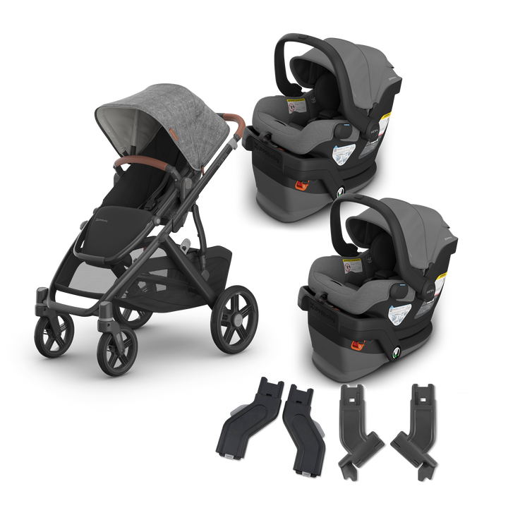 UPPAbaby Vista V3 Twin Mesa V3 Travel System in Greyson — exact-color transparent all-components cover — CK transparent exact V4