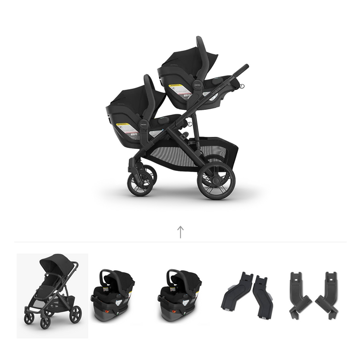 UPPAbaby Vista V3 Twin Mesa V3 Travel System in James — official parent-use configuration and all included components — CK parent-use V3