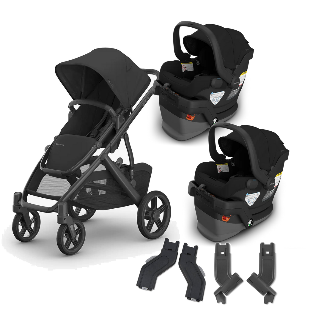 UPPAbaby Vista V3 Twin Mesa V3 Travel System in James — exact-color transparent all-components cover — CK transparent exact V4