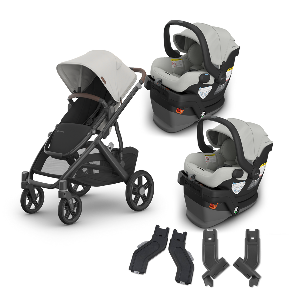 UPPAbaby Vista V3 Twin Mesa V3 Travel System in Savannah — exact-color transparent all-components cover — CK transparent exact V4
