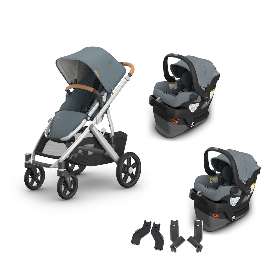 UPPAbaby Vista V3 Twin Mesa V3 Travel System in Callum — all included components