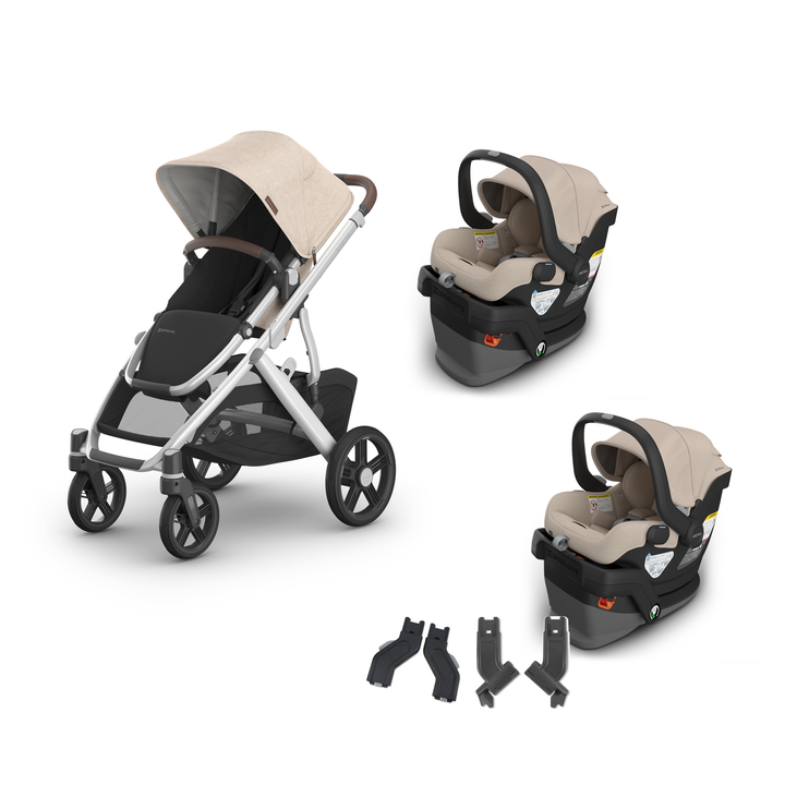 UPPAbaby Vista V3 Twin Mesa V3 Travel System in Declan — all included components