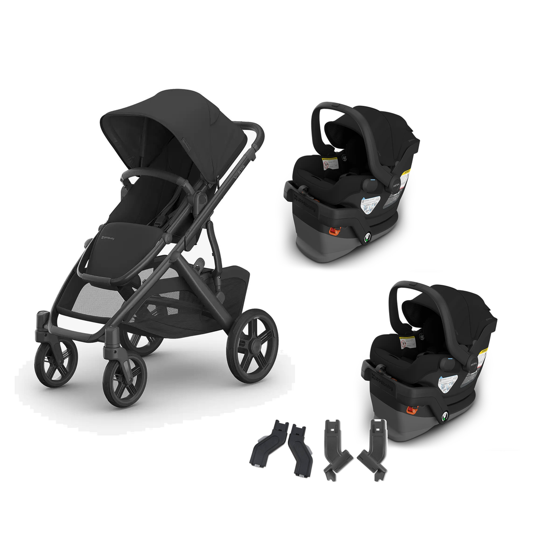 UPPAbaby Vista V3 Twin Mesa V3 Travel System in James — all included components