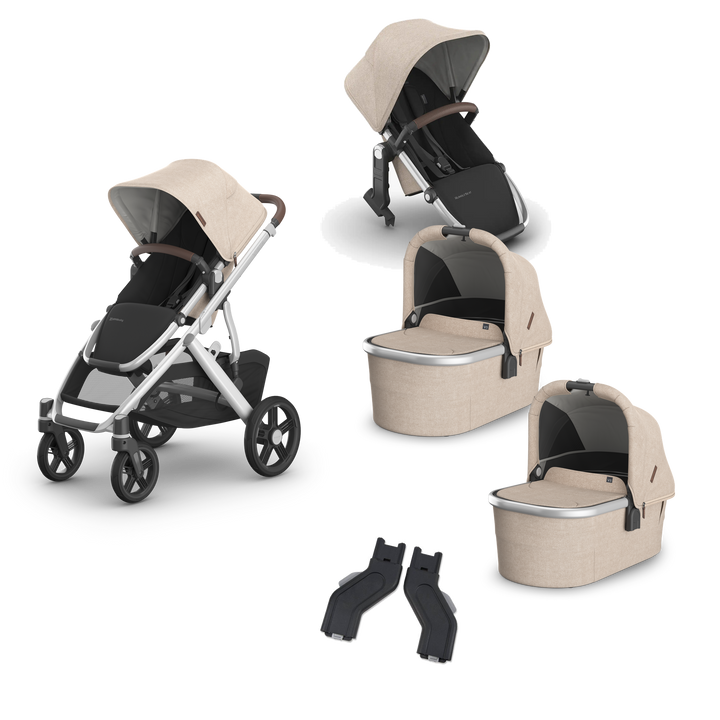 UPPAbaby Vista V3 Twin Bassinet Grow Stroller in Declan — exact-color transparent all-components cover — CK transparent exact V4
