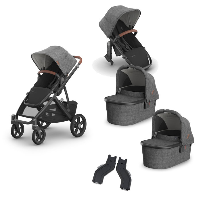 UPPAbaby Vista V3 Twin Bassinet Grow Stroller in Greyson — exact-color transparent all-components cover — CK transparent exact V4