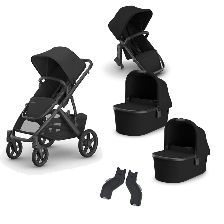 UPPAbaby Vista V3 Twin Bassinet Grow Stroller in James — exact-color transparent all-components cover — CK transparent exact V4
