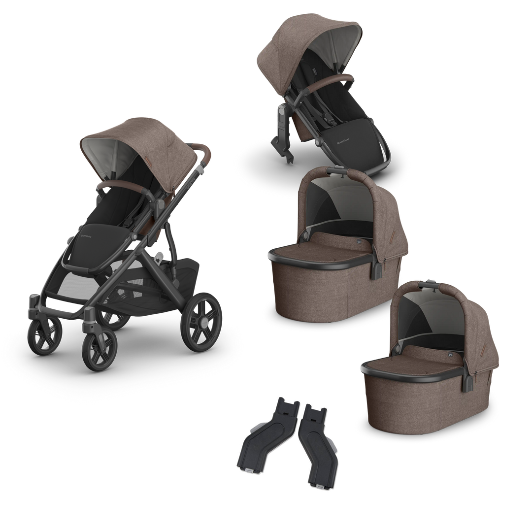UPPAbaby Vista V3 Twin Bassinet Grow Stroller in Owen — exact-color transparent all-components cover — CK transparent exact V4