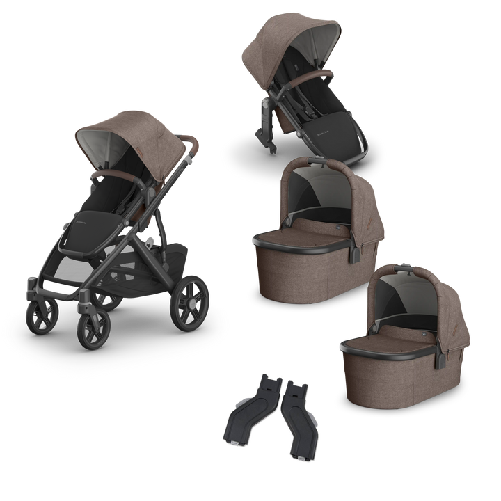 UPPAbaby Vista V3 Twin Bassinet Grow Stroller in Owen — exact-color transparent all-components cover — CK transparent exact V4