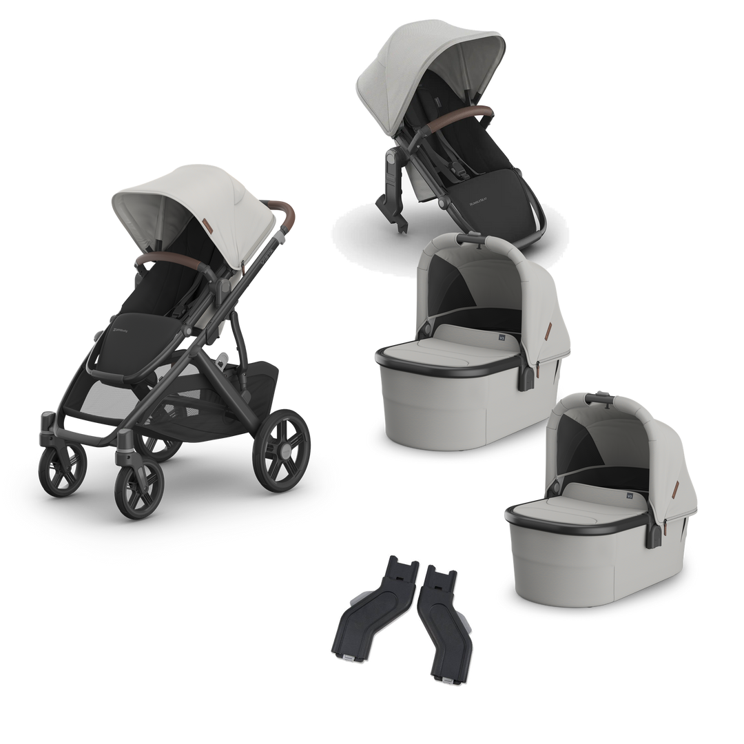 UPPAbaby Vista V3 Twin Bassinet Grow Stroller in Savannah — exact-color transparent all-components cover — CK transparent exact V4
