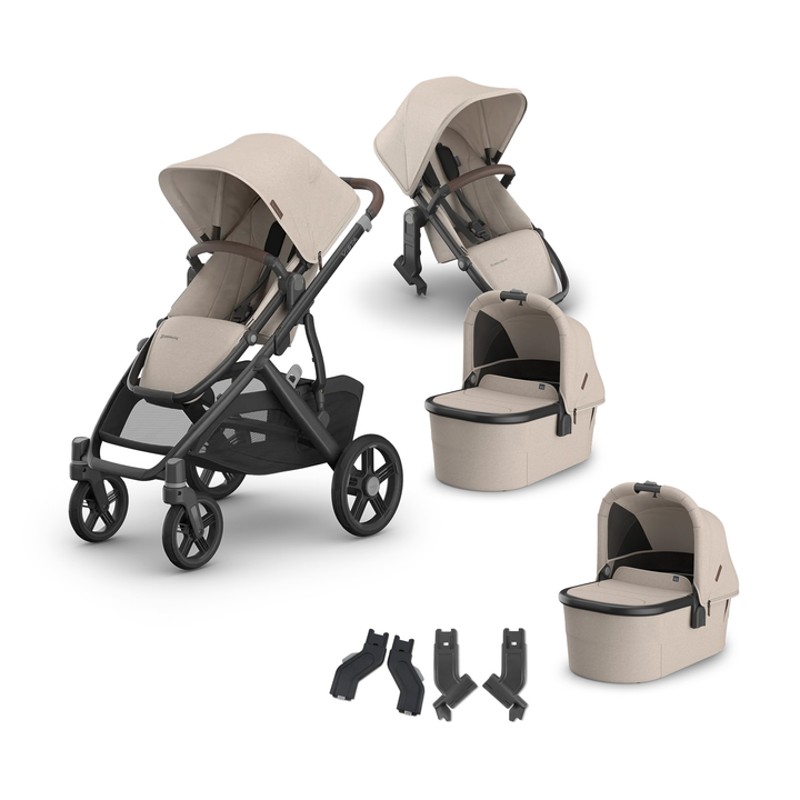 UPPAbaby Vista V3 Twin Bassinet Grow Stroller in Ada — all included components