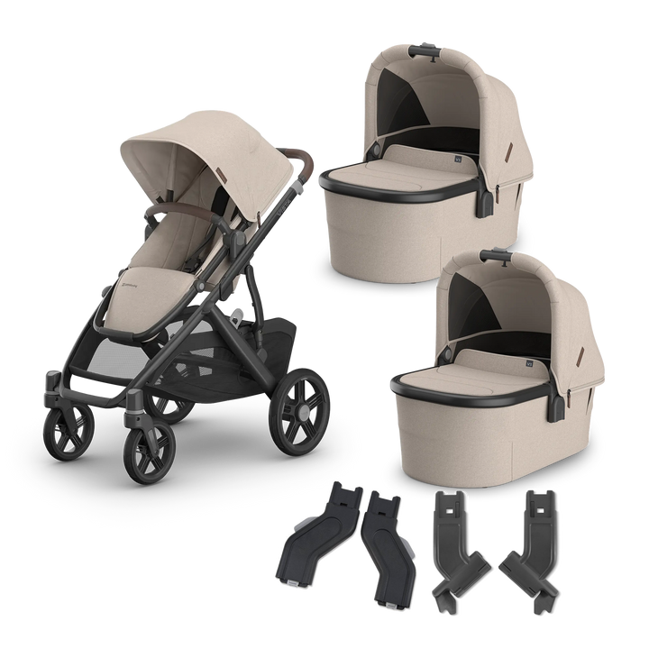 UPPAbaby Vista V3 Twin Bassinet Stroller in Ada — exact-color transparent all-components cover — CK transparent exact V4