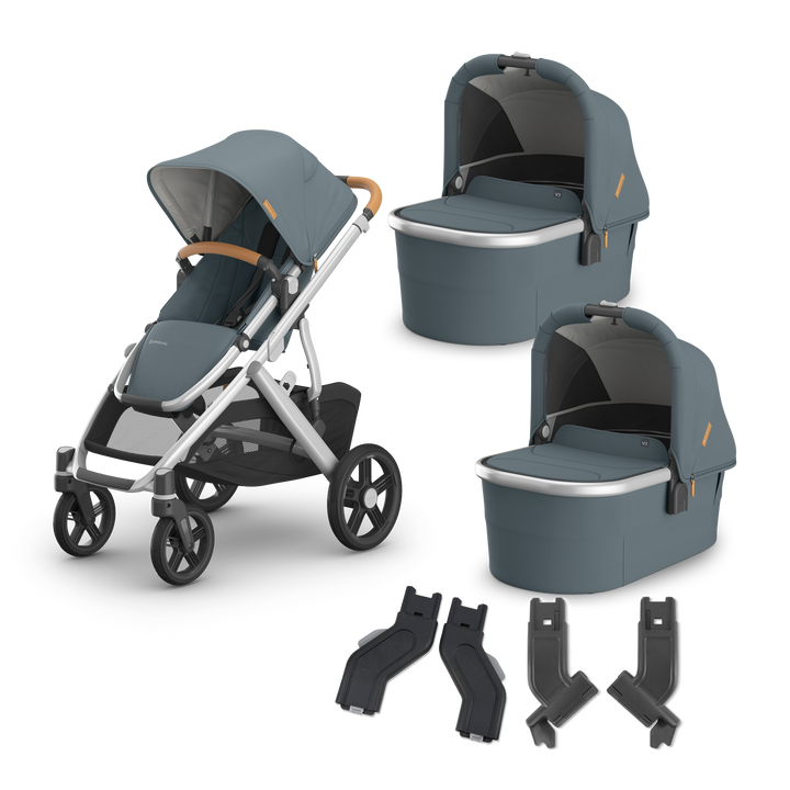 UPPAbaby Vista V3 Twin Bassinet Stroller in Callum — exact-color transparent all-components cover — CK transparent exact V4