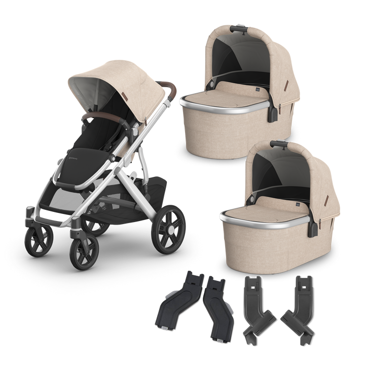 UPPAbaby Vista V3 Twin Bassinet Stroller in Declan — exact-color transparent all-components cover — CK transparent exact V4
