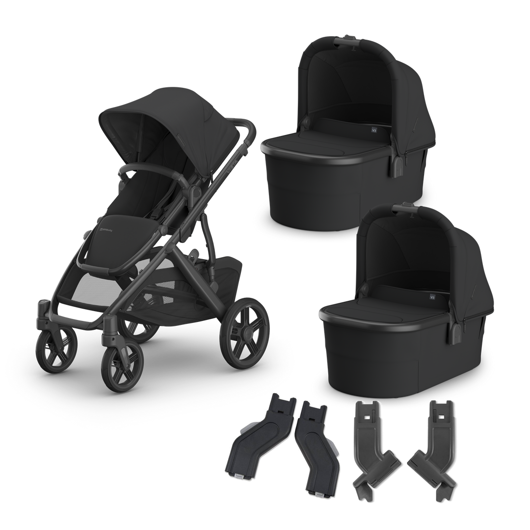 UPPAbaby Vista V3 Twin Bassinet Stroller in Jake — exact-color transparent all-components cover — CK transparent exact V4