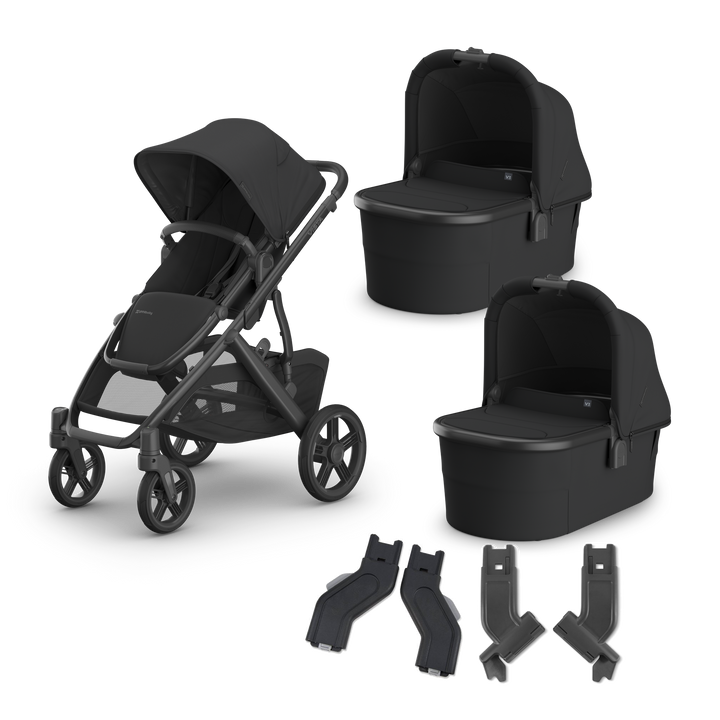 UPPAbaby Vista V3 Twin Bassinet Stroller in Jake — exact-color transparent all-components cover — CK transparent exact V4