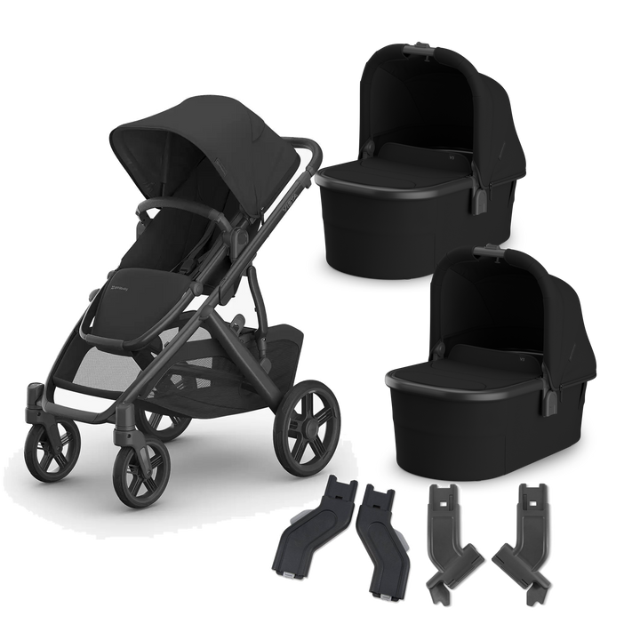 UPPAbaby Vista V3 Twin Bassinet Stroller in James — exact-color transparent all-components cover — CK transparent exact V4