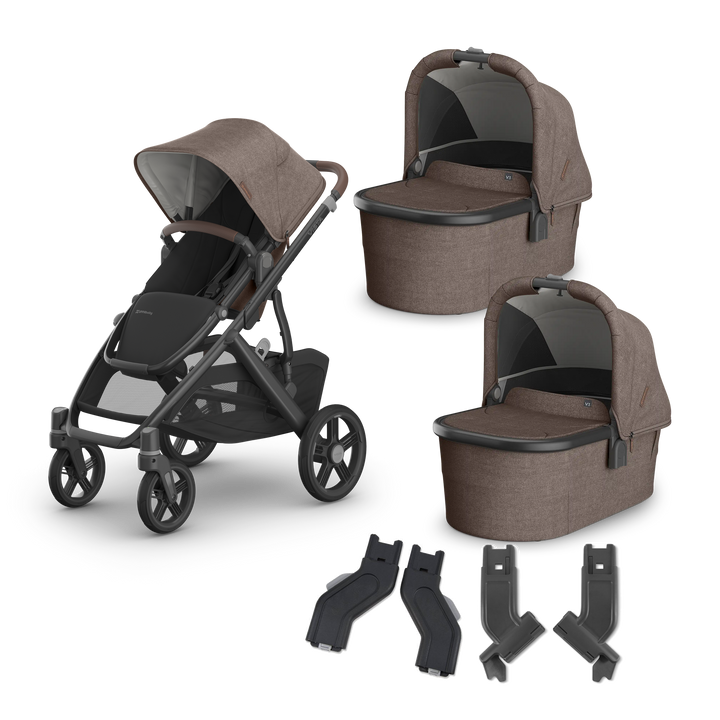 UPPAbaby Vista V3 Twin Bassinet Stroller in Owen — exact-color transparent all-components cover — CK transparent exact V4