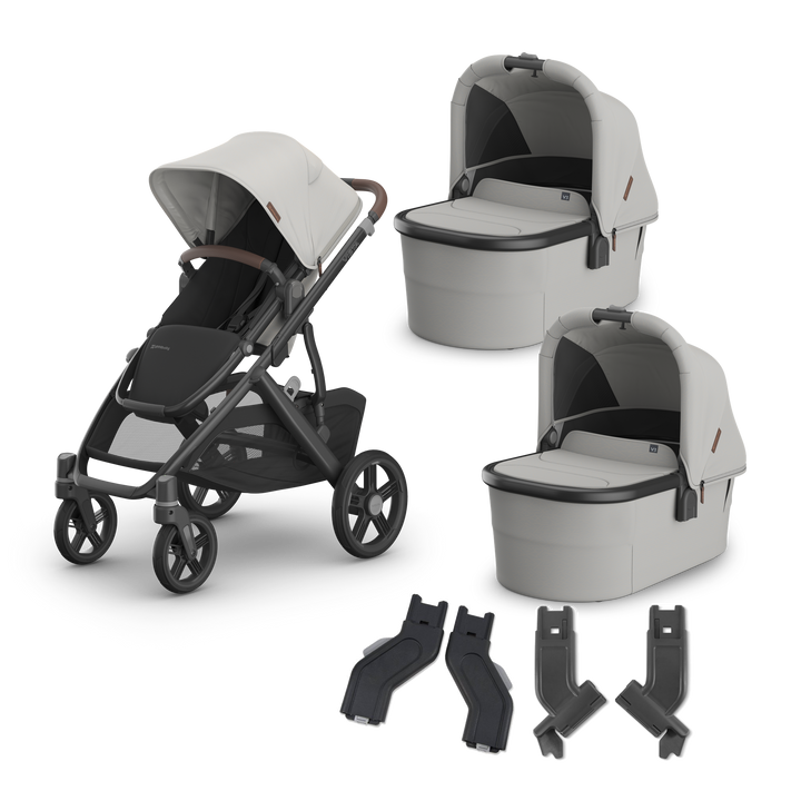 UPPAbaby Vista V3 Twin Bassinet Stroller in Savannah — exact-color transparent all-components cover — CK transparent exact V4