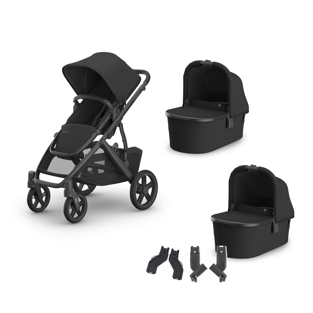 UPPAbaby Vista V3 Twin Bassinet Stroller in Jake — all included components