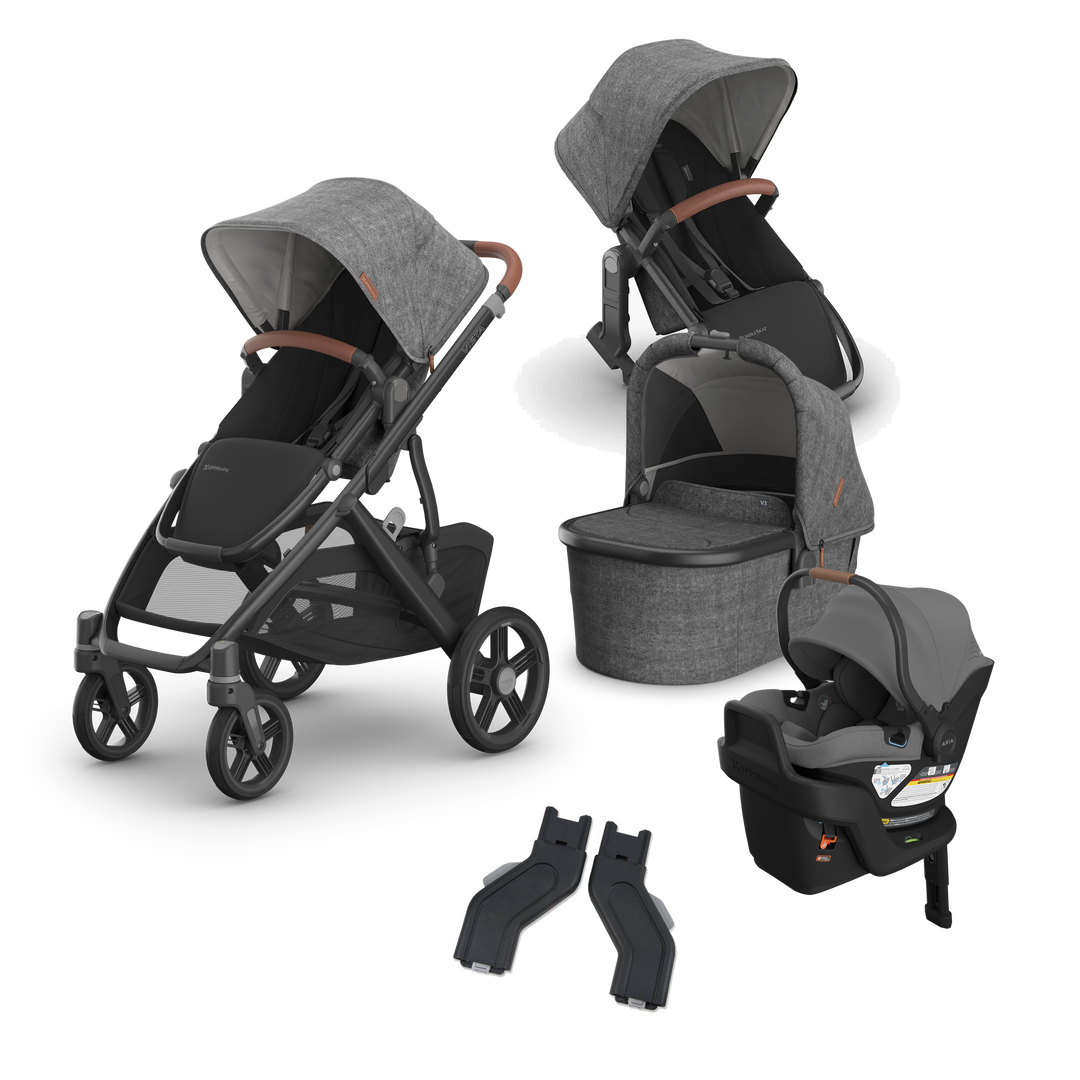 UPPAbaby Vista V3 Aria V2 Mega Bundle in Greyson — exact-color transparent all-components cover — CK transparent exact V4
