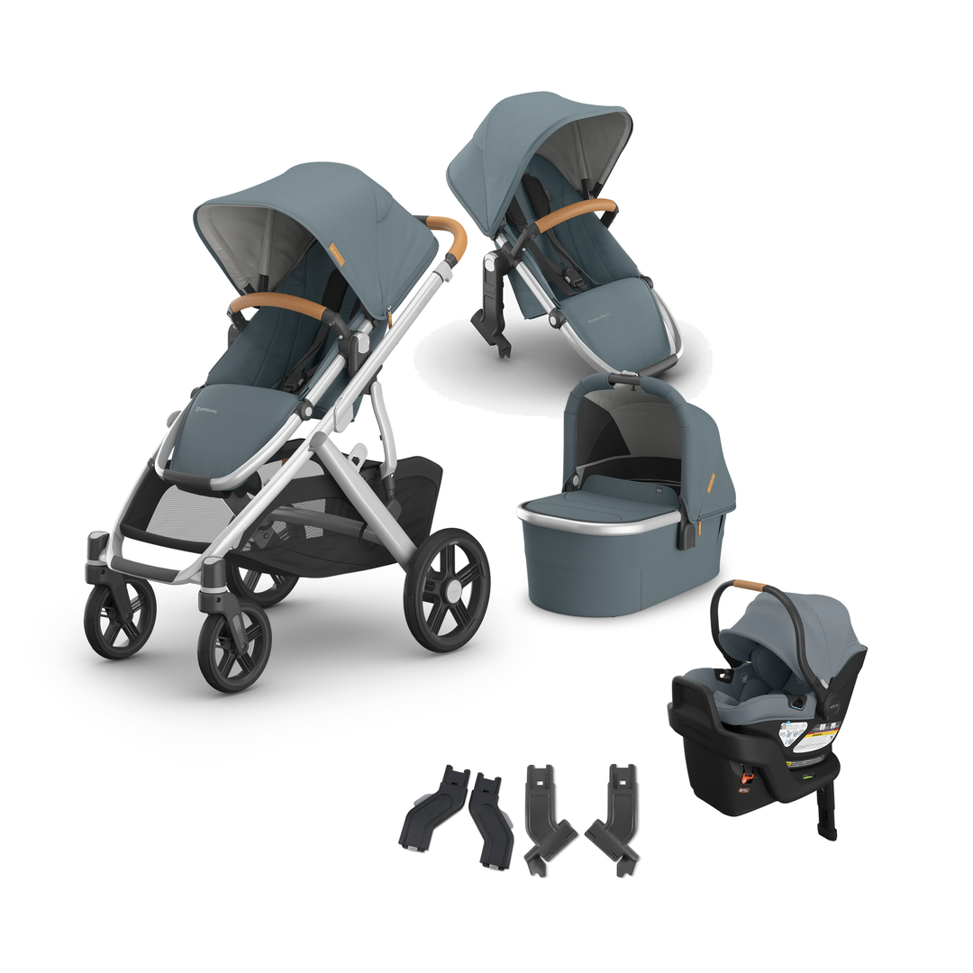 UPPAbaby Vista V3 Aria V2 Mega Bundle in Callum — all included components