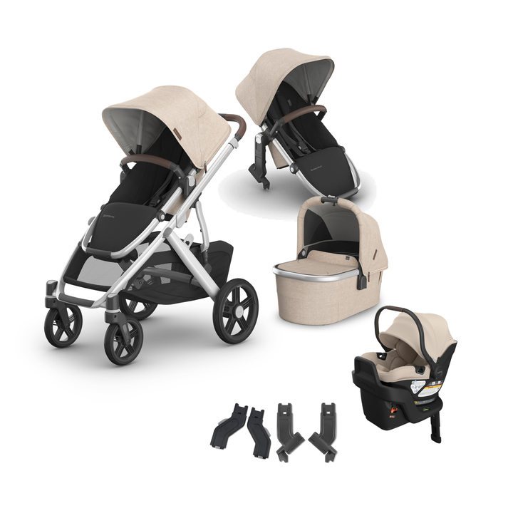 UPPAbaby Vista V3 Aria V2 Mega Bundle in Declan — all included components