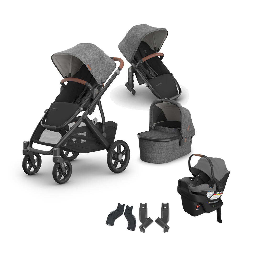 UPPAbaby Vista V3 Aria V2 Mega Bundle in Greyson — all included components